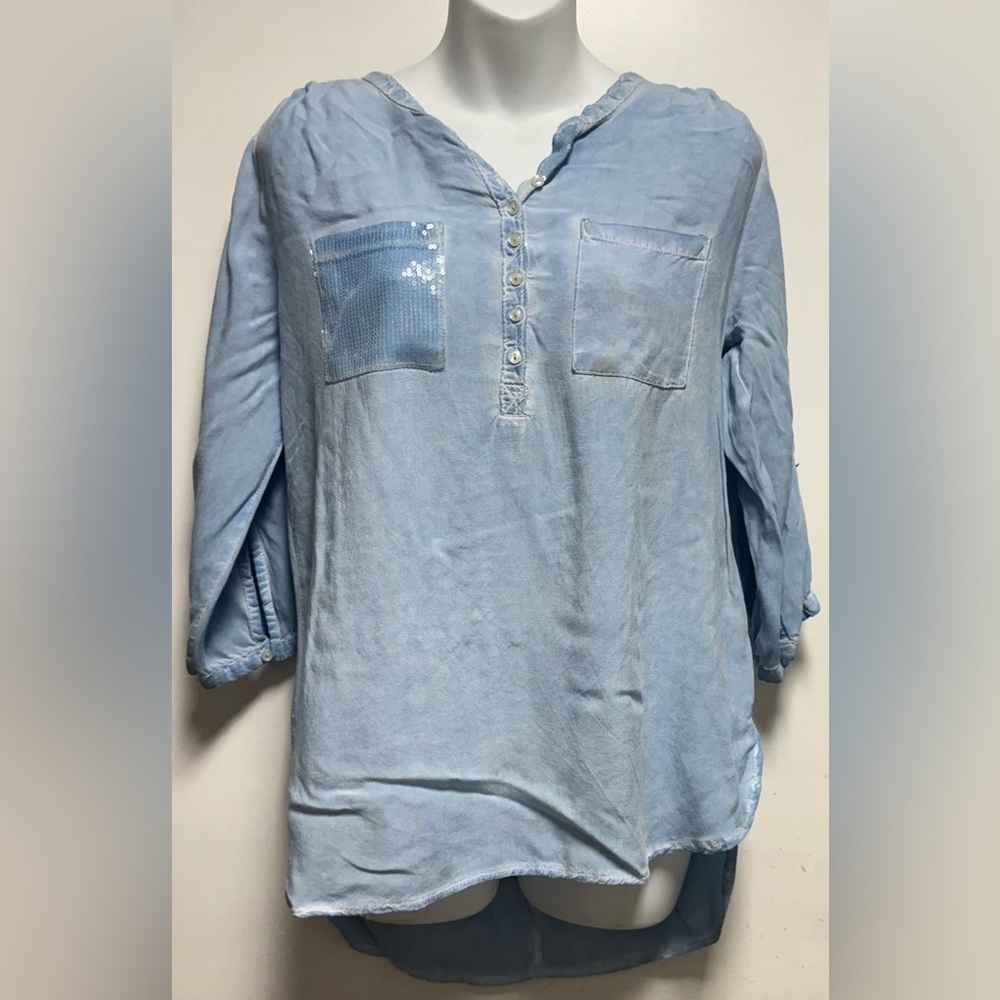 Women's Light Blue Button Down Shirt